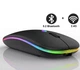 Бесшумная беспроводная офисная оптическая мышь iMice PM1 2.4G + Bluetooth компьютерная для ПК и ноутбука аккумуляторная беспроводная плоская 1600 DPI Черная с RGB подсветкой - изображение 1
