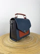 Сучасна та стильна шкіряна жіноча сумка кроссбоді Lamponi Chest one blue/coral/brown - зображення 4