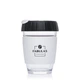 Чашка Fabulas Glass+Silicone з Кришкою Ребро Чорно-Біла 340мл - зображення 1