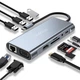 Мультифункциональный USB-хаб на 11 портов Digital Lion MH13, Type-C разветвитель для макбука: 4 x USB 3.0/USB-C/HDMI/Ethernet/VGA/SD/TF/3.5mm - изображение 2