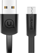 Кабель плоский Usams U2 US-SJ201 USB - microUSB 1.2 м Чорний (6958444955247) - зображення 1