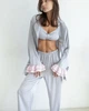 Пижамный костюм-тройка "Volan" (бра+рубашка+штаны) Серый L-XL - изображение 2