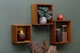 Полиці сет із 3. Квадратні полиці натуральне дерево Wood Mosaic Amber Сube Shelfes 30x30x11 см (WM-СAS-30x30x11) - зображення 1