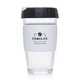 Чашка Fabulas Glass+Silicone з Кришкою Ребро Чорно-Біла 450мл - зображення 1