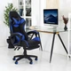 Кресло игровое GAMING CHAIR OC-810 с подставкой для ног, цвет черный/синий - изображение 4
