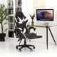 Кресло игровое GAMING CHAIR OC-810 с подставкой для ног, цвет черный/белый - изображение 11
