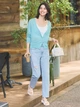 Кардиган Uniqlo LIGHT V NECK розмір S синій (454767) - зображення 3
