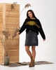 Джемпер oversize MEREZHKA Етно чорний з жовтим + помаранчевим, One Size - изображение 9