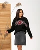 Джемпер oversize MEREZHKA Етно чорний з білим + червоним, One Size - изображение 7