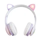 Беспроводные наушники с ушками с микрофоном Cat Ear светящиеся ушки и лапки кошки Bluetooth складные, Фиолетовые - изображение 3