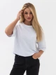 Футболка хлопковая оверсайз длинная женская Ray Oversize Unisex U0104W 2XL/3XL Белая (RAY2000000022505) - изображение 3