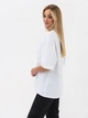 Футболка хлопковая оверсайз длинная женская Ray Oversize Unisex U0104W 2XL/3XL Белая (RAY2000000022505) - изображение 4