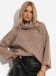 Sweter z golfem damski ciepły Fobya Sweater F1270 38/40 Latte (5903707128075) - obraz 4