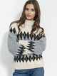 Sweter z golfem damski z moheru Fobya Turtleneck F851 S/M Beżowy (5902553692259) - obraz 1