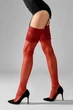 Чулки под пояс, 20 den Legs 4(L) Красный (90875) - изображение 4