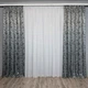 Шикарные готовые шторы Листья TG Home из жаккардовой ткани Синий - изображение 1