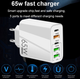 Сетевое быстрое зарядное устройство 5 портов 65W с Power Delivery (PD) - изображение 2