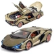 Машинка коллекционная Lamborghini Sian металлическая моделька игрушка спорткар 21 см Оливковый (9612605) - изображение 1
