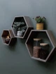 Комплект дерев'яних полиць . Шестигранні полиці натуральне дерево Wood Mosaic Ash Hexagon Shelfes 40x34,5x11 см (WM-NS-40x34,5x11) - изображение 1