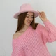 Шляпа Федора унисекс с устойчивыми полями FeltHat розовая - изображение 3