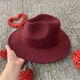Шляпа Федора унисекс с устойчивыми полями FeltHat бордовая - изображение 2