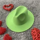 Шляпа Федора унисекс с устойчивыми полями FeltHat салатовая - изображение 1