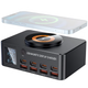 Зарядная док-станция 140W для 9 устройств Addap MCS-818DP | 4 разъема Type-C PD 100W + 4 разъема USB QC3.0 + беспроводная панель, 140W - изображение 1