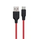 Кабель Hoco X21 Silicone USB - Type-C 0.25m Чорно-Червоний - зображення 1