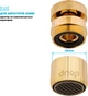 Поворотный адаптер 360° DROP CL360F-GLD для смесителя - Угол наклона 15°, внутренняя F 22 мм, золотой - изображение 4