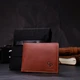Компактный кошелек из натуральной кожи без застежки GRANDE PELLE 11661 Коричневый - изображение 8