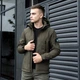 Чоловіча щільна Куртка з капюшоном Pobedov Motive SoftShell + шеврон "Прапор України" у комплекті хакі розмір S - зображення 3