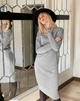 Женское ангоровое платье Fashion с высоким воротником 42/44 серое - изображение 1