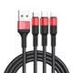 Кабель HOCO Combo Micro USB Lightning TypeC Xpress X26 1m 2A Black-Red - изображение 1