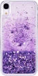 Чехол Glitter для Iphone XR бампер жидкий блеск фиолетовый - изображение 2