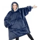 Плед толстовка Huggle Hoodie, темно-синий One Size - изображение 3