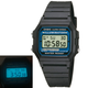 Наручные часы Casio черные F-105W с подсветкой на весь экран - изображение 1