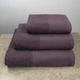 Комплект махрових рушників Вафельний Бордюр 3шт GM Textile 40х70см, 50х90см, 70х140см 450г/м2 (Темний Виноград) - зображення 1