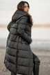 Женское зимнее длинное пальто Fodarlloy XL черное 90682 - изображение 4