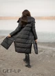 Женское зимнее длинное пальто Fodarlloy XL черное 90682 - изображение 9
