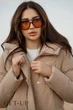 Женское длинное зимнее пальто TOWMY XXL бежевое 639382 - изображение 6