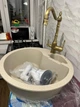 Гранитная кухонная мойка Luxor Round Lux Cascade D 51 BG + сифон, перелив, горловина в комплекте, бежевый, слоновая кость - изображение 4