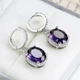 Серьги серебристые c лиловым топазом стиль Classic 2161 - изображение 3