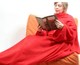 Плед согревающий из флиса с рукавами Snuggie ( Снагги) красный - изображение 2