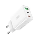 Зарядне мережеве XO L101 PD + QC3.0 1USB 2Type-C 20W для Android/Samsung/Xiaomi/Huawei/Meizu/Apple Білий - зображення 1