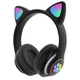 Беспроводные наушники Cat Ear YR-28 Детские с кошачьими ушками Bluetooth и RGB подсветкой Черные - изображение 1