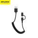 Кабель пружина AWEI Cmbo Lightning+Micro USB Spring CL-53 1 метр черный - изображение 4
