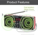 Портативний радіоприймач з акумулятором Lefon FM цифровий LED дисплей MP3-плеєр USB Red - зображення 5