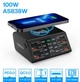 Настільний зарядний пристрій ASOMETECH 100W багатофункціональна 8-портова+Бездротова QI зарядка LED дисплей Швидка зарядка QC3.0 PD3.0 - зображення 10