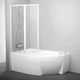 Шторка стеклянная для ванны двухсекционная распашная 150x92см RAVAK ROSA VSK2 L стекло прозрачное 3мм профиль белый 76P80100Z1 - изображение 3