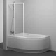 Шторка стеклянная для ванны двухсекционная распашная 150x92см RAVAK ROSA VSK2 L стекло прозрачное 3мм профиль белый 76P80100Z1 - изображение 4
